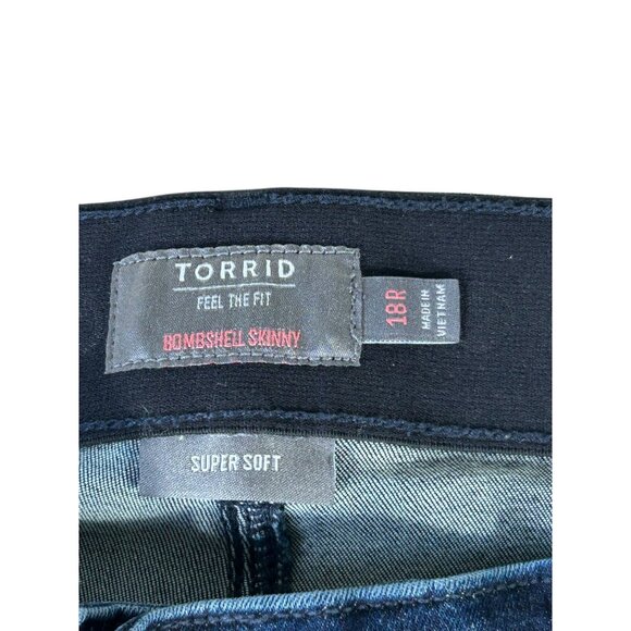 Torrid Jeans Bombshell Skinny Super Soft Dark Blue Women's Sz 18R Stretch - Picture 5 of 9